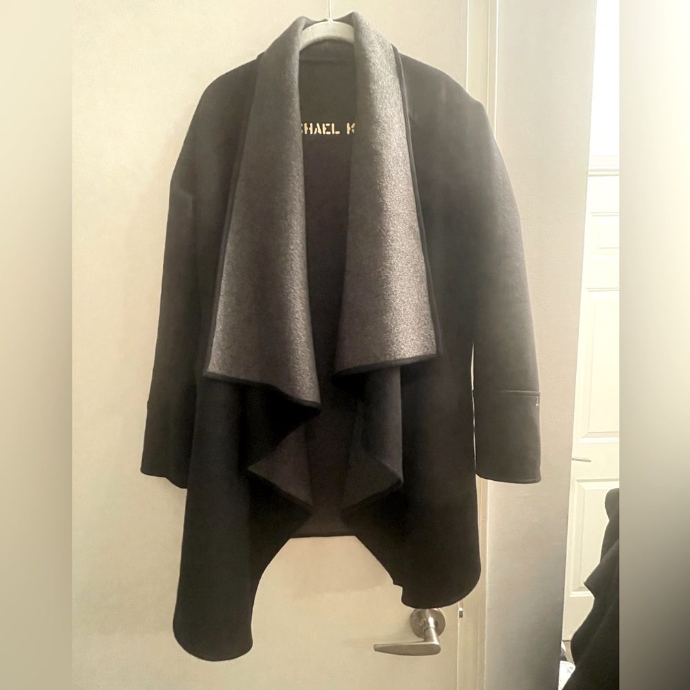 Michael Kors Cape, sweater, black and gray interior
